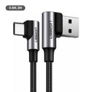 Ugreen Angled USB-C Male to Angled USB 2.0 A Male 3A Data Cable(Black)