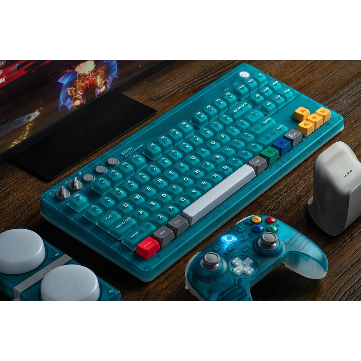 8Bitdo Retro 87 Mechanical Keyboard (Clear Blue) (85HD) | Datablitz