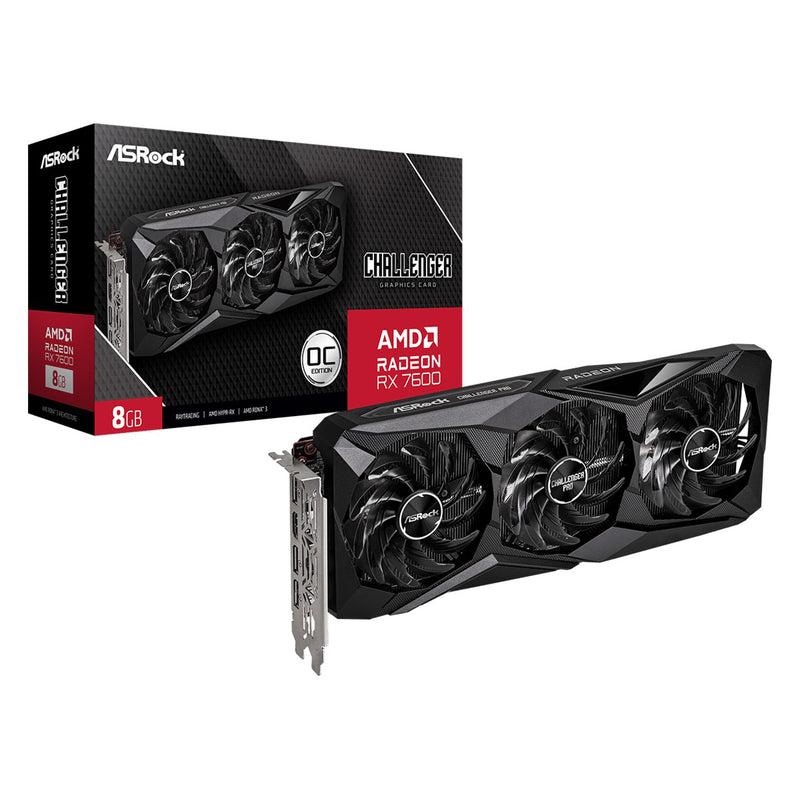 ASRock AMD Radeon RX 7600 Challenger Pro 8GB OC GDDR6 Graphics Card