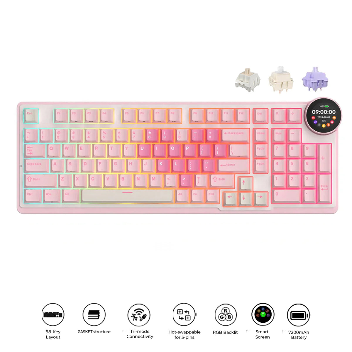 Royal Kludge RK-N99 Tri-Mode RGB Hot Swappable Mechanical Keyboard