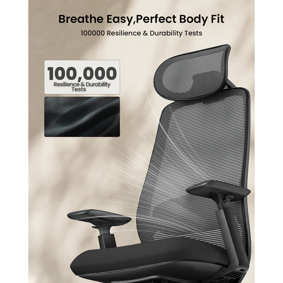 ProtoArc EC200 Ergonomic Mesh Office Chair (Black, Grey) (CP016352, CP016353)