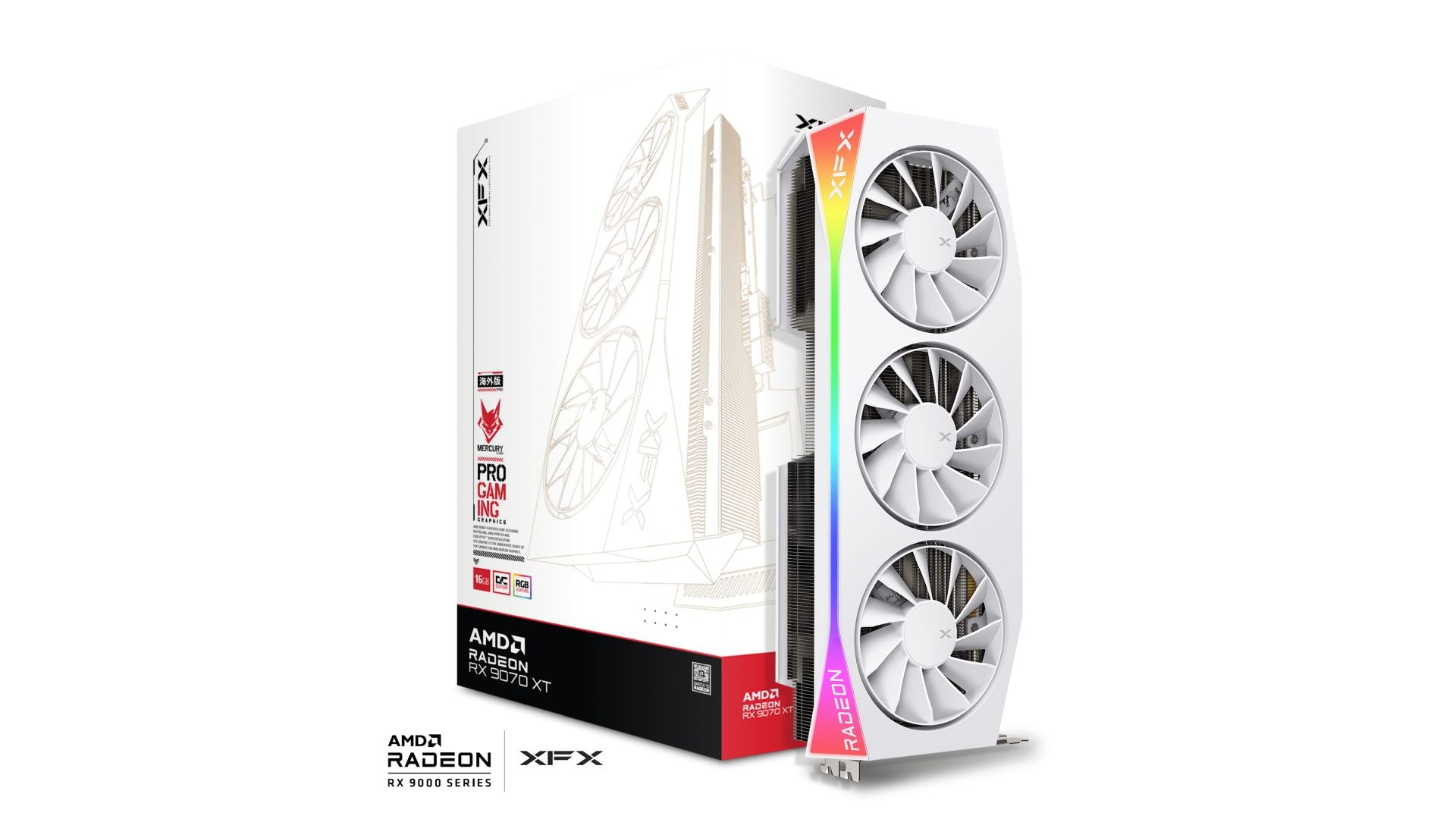 XFX Mercury AMD Radeon RX 9070 XT OC Gaming Ed. with RGB 16GB GDDR6