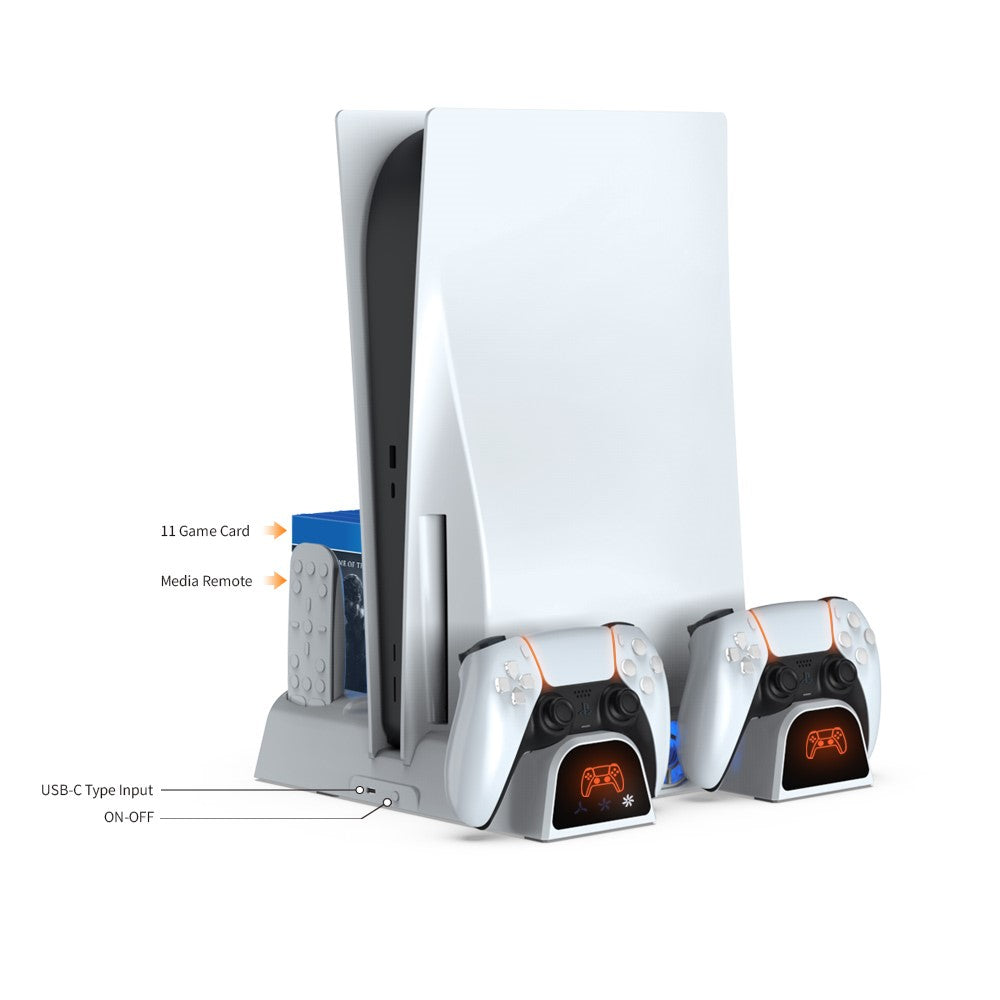 Dobe Multifunctional Cooling Charging Dock for PS5 / PS5 Slim / PS5 Pro (White) TP5-3532D
