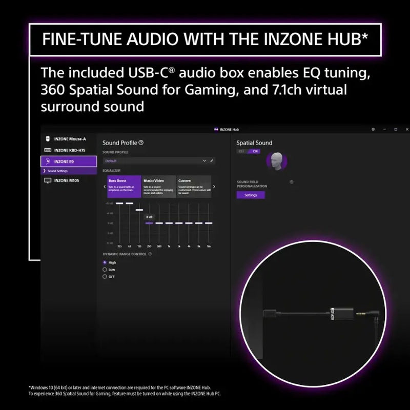 Sony Inzone E9 IER-G900 In-Ear Gaming Headphones 
