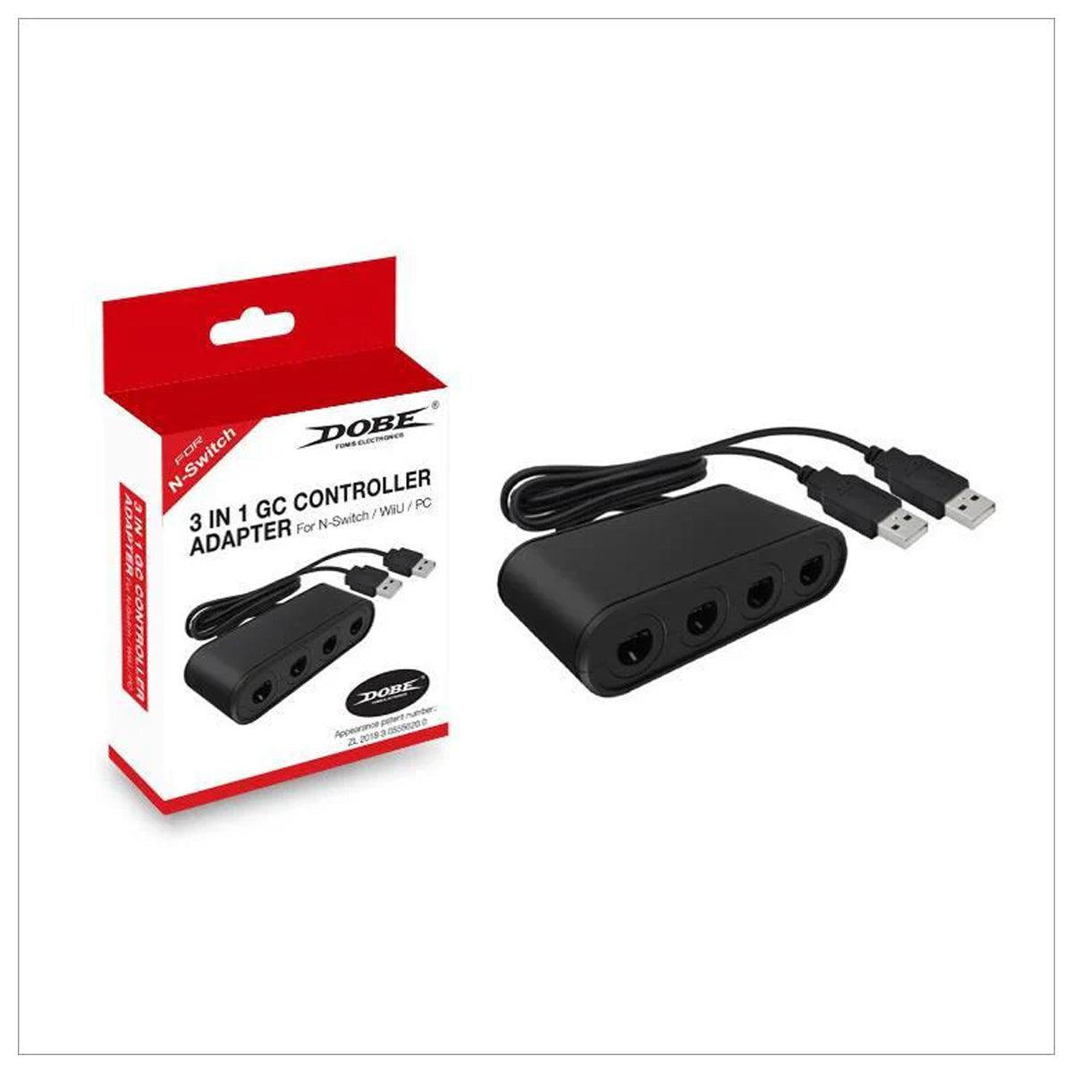 Dobe NSW 3 IN 1 GC Controller Adapter For N-SWITCH/WIIU/PC TNS-1894