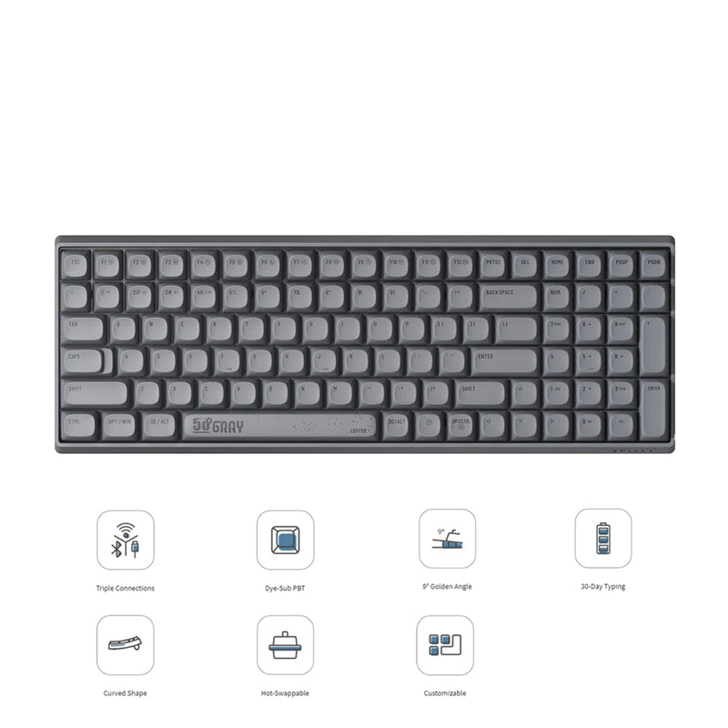 Lofree Touch 100 Keys Triple Mode Wireless Mechanical Keyboard (Grey)