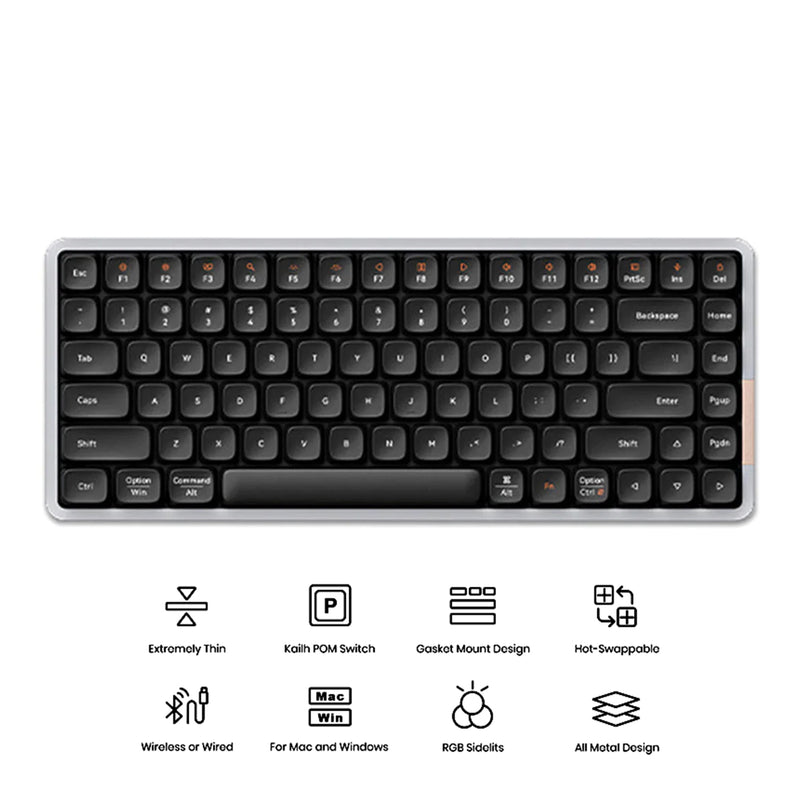 Lofree Flow 84 Keys Dual Mode Low Profile Mechanical Keyboard (Black)