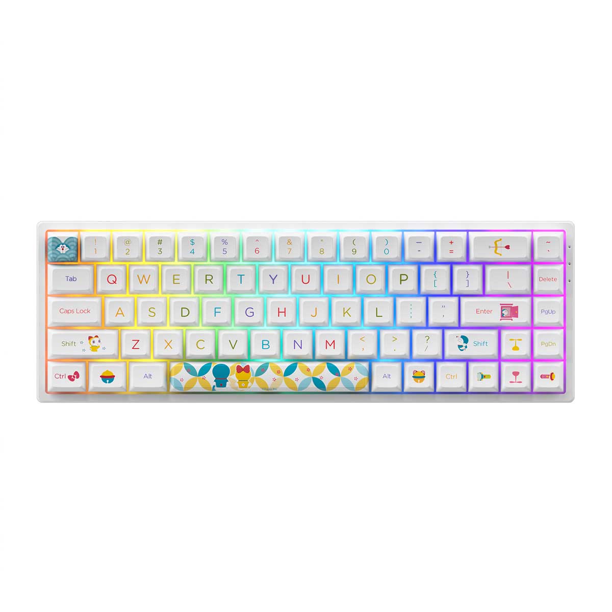 Akko Doraemon Rainbow 3068B Multi-Modes RGB Hot-Swappable Mechanical Keyboard (Akko CS Jelly Purple)