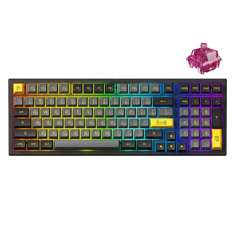 Akko Black & Gold PC98B Plus Multi-Modes RGB Mechanical Keyboard (Akko CS Crystal Wine Red)