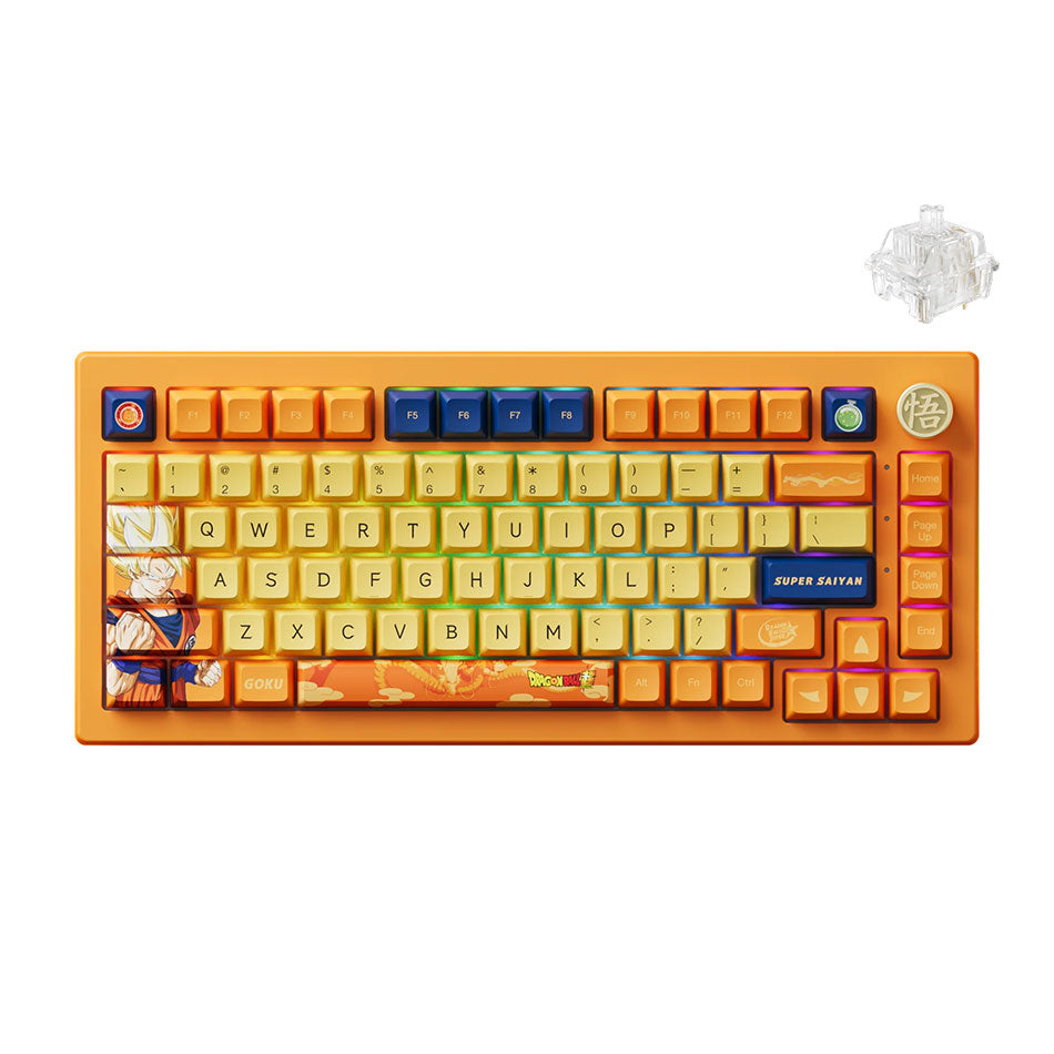 Akko Dragon Ball Super Goku 5075B Plus Multi-Modes RGB Hot-Swappable Mechanical Keyboard (Akko CS Crystal)