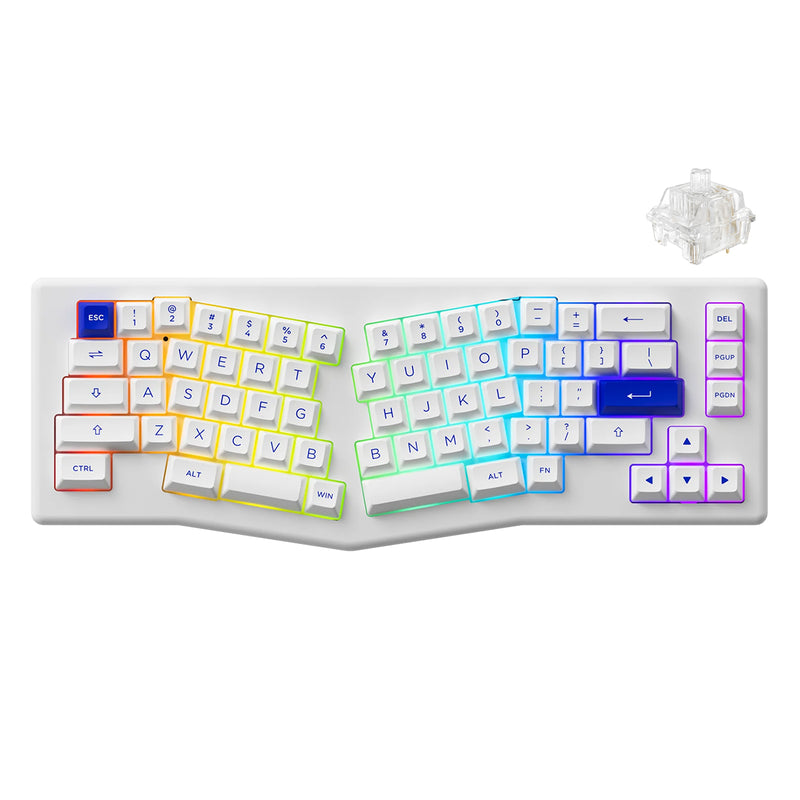 Akko ACR Pro Alice Plus Spray Painted Acrylic RGB Hot-Swappable Mechanical Keyboard Gasket Mount (White) (Akko Cs Crystal)