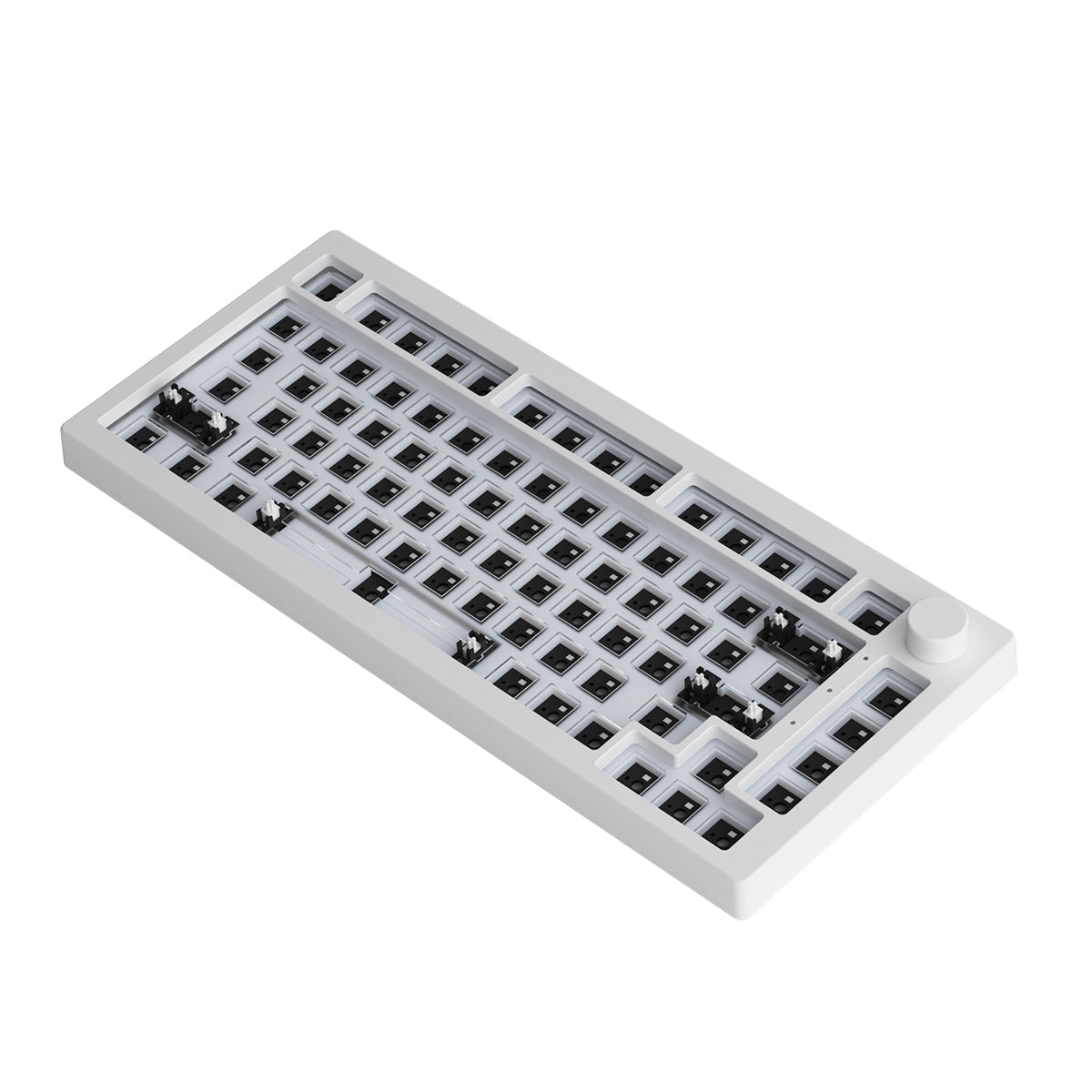 Akko 5075S VIA Barebone Custom Hot-Swappable Mechanical Keyboard DIY Kit Gasket Mount (Moonlight White)