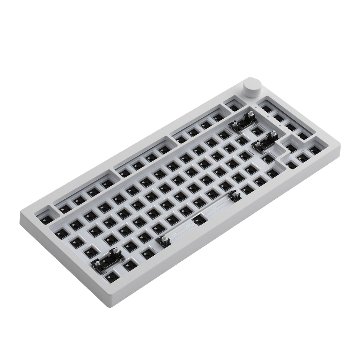 Akko 5075S VIA Barebone Custom Hot-Swappable Mechanical Keyboard DIY Kit Gasket Mount (Moonlight White)