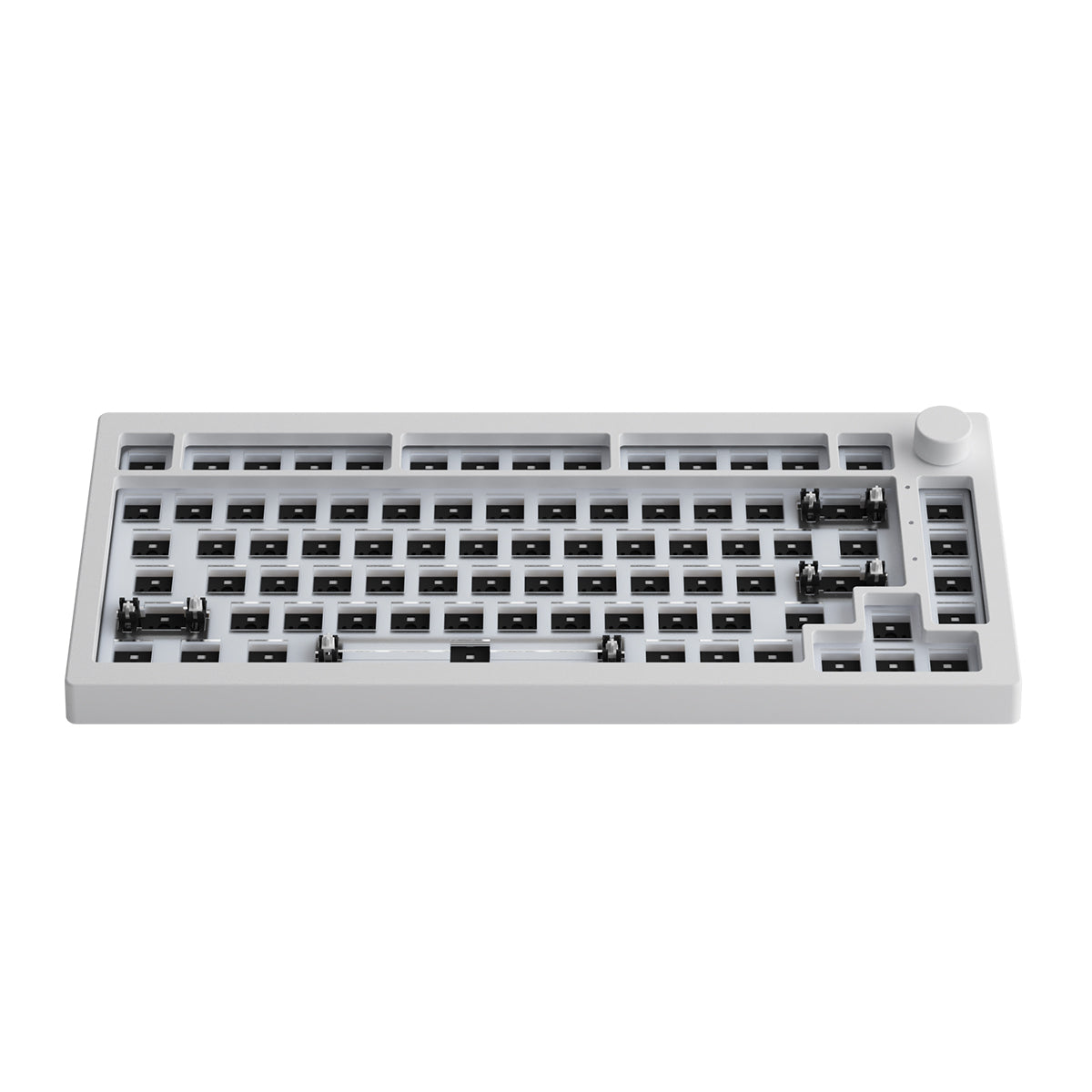 Akko 5075S VIA Barebone Custom Hot-Swappable Mechanical Keyboard DIY Kit Gasket Mount (Moonlight White)