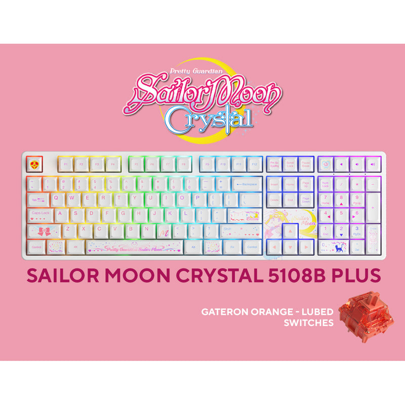 Akko Sailor Moon Crystal 5108B Plus Multi-Modes RGB Hot-Swappable Mechanical Keyboard (Gateron Orange - Lubed)