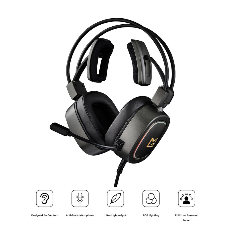 Akko x MonsGeek MA01 RGB 7.1 Virtual Surround Sound Wired Headset (Classic Space Grey)