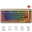 Akko MU02 Autumn Walnut Wood Case Multi-Mode RGB Hot-Swappable Mechanical Keyboard (Akko Rosewood Switch)