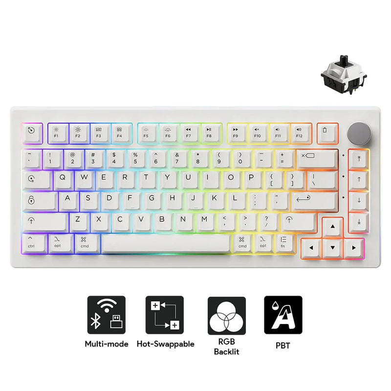 Akko 5075B Plus Air Multi-Mode RGB Hot-Swappable Mechanical Keyboard (Akko V3 Piano Pro Switch)