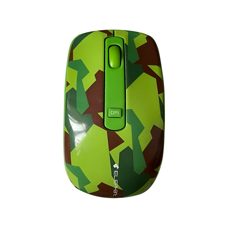 Elephant 2.4G Wireless Blue-Track Mouse (ELE-M517-Camogreen)