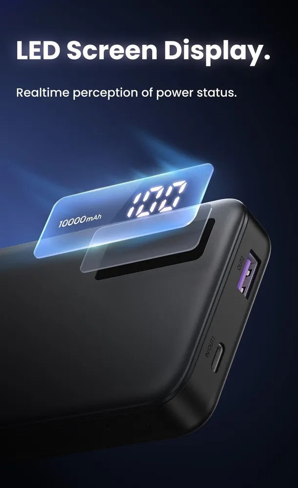 UGreen 10000MAH Mini Quick Charging 20W Power Bank (Black) (PB311/25742)