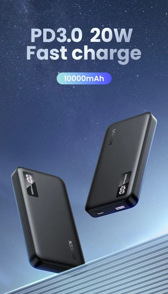 UGreen 10000MAH Mini Quick Charging 20W Power Bank (Black) (PB311/25742)