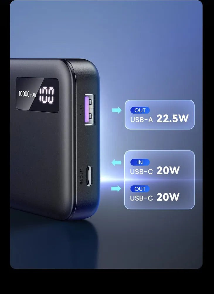 UGreen 10000MAH Mini Quick Charging 20W Power Bank (Black) (PB311/25742)