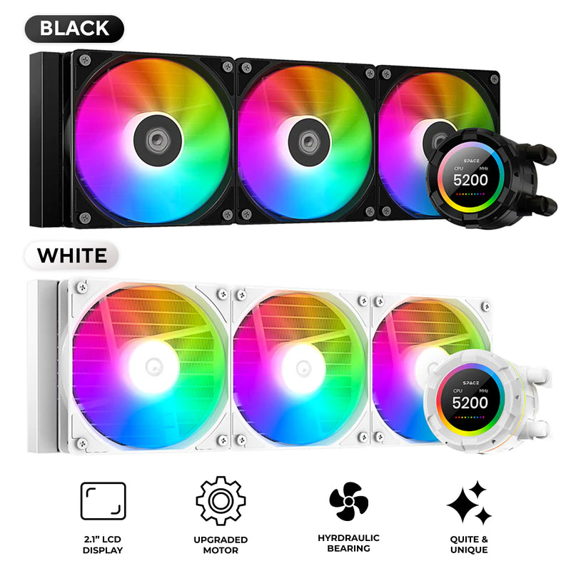 ID-Cooling SL360 XE LCD AIO Liquid CPU Cooler (Black, White)