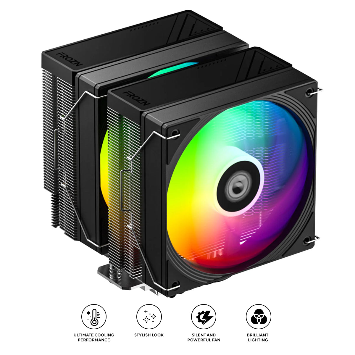 ID-Cooling Frozn A620 Pro SE ARGB Twin Tower CPU Cooler with 2x120mm PWM FAN (Black)