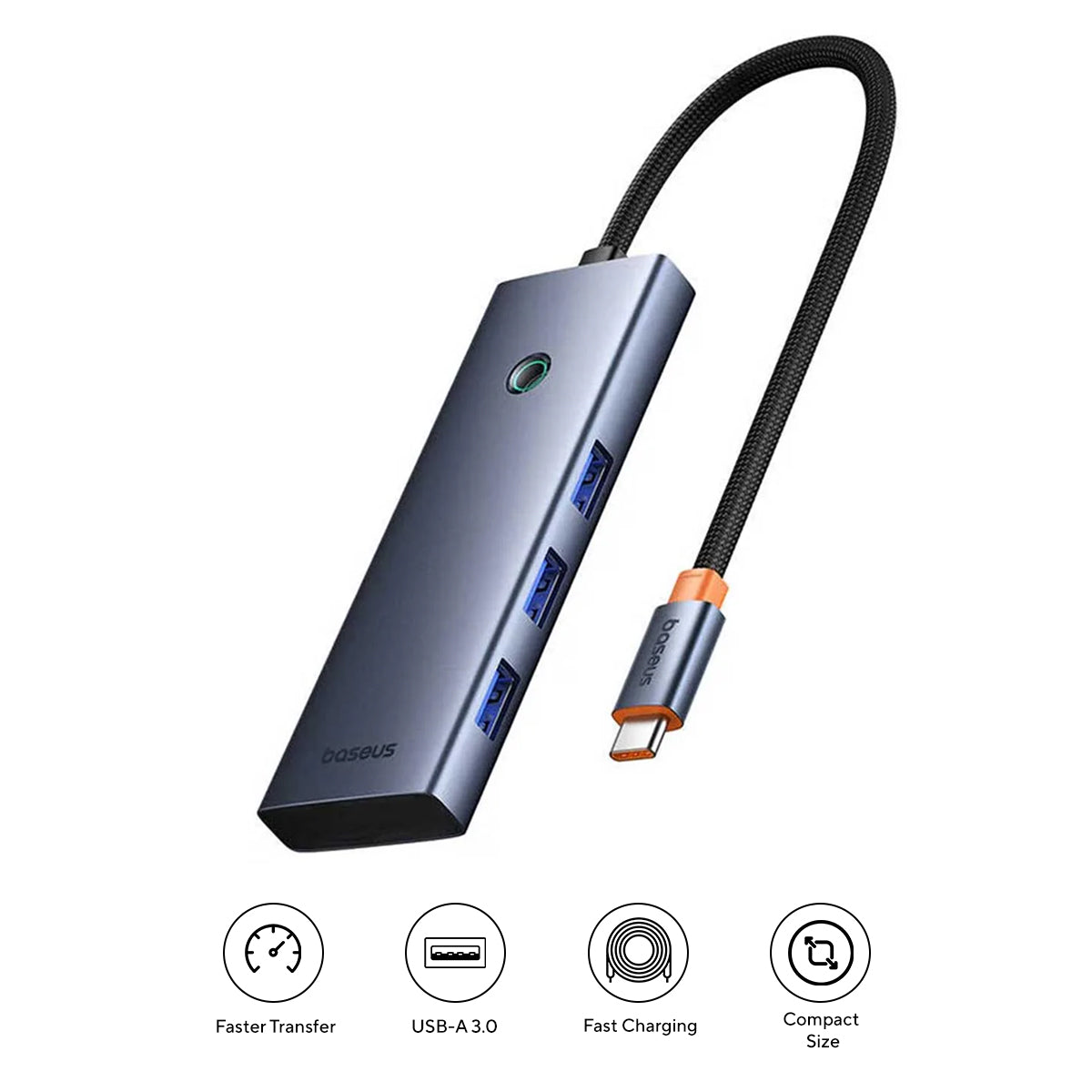 Baseus UltraJoy Series 7-Port Hub Docking Station USB-C to HDMI 4K@60Hz + 3xUSB 3.0 + PD + SD/TF (Space Grey) (B00052803811-00)