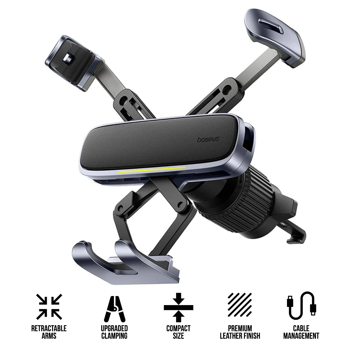 Baseus UltraControl Gravity Car Mount for Mobile Phone and Tablets (Space Grey) 