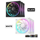 Deepcool FL12 120mm Unique ARGB Cooling Fan - 3-Pack (Black, White) (R-FL12-BKAPN3-G, R-FL12-WHAPN3-G)