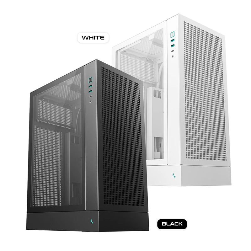 Deepcool ch170 plus wh | micro-atx mini-itx | kaljeno steklo | mesh airflow | usb-c | belo računalniško ohišje 1 Deepcool ch170 plus wh belo micro-atx ohišje s kaljenim steklom in mesh panelom