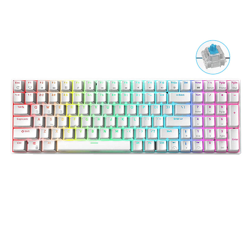 ROYAL KLUDGE RK100 TRI-MODE RGB 100 KEYS HOT SWAPPABLE MECHANICAL ...