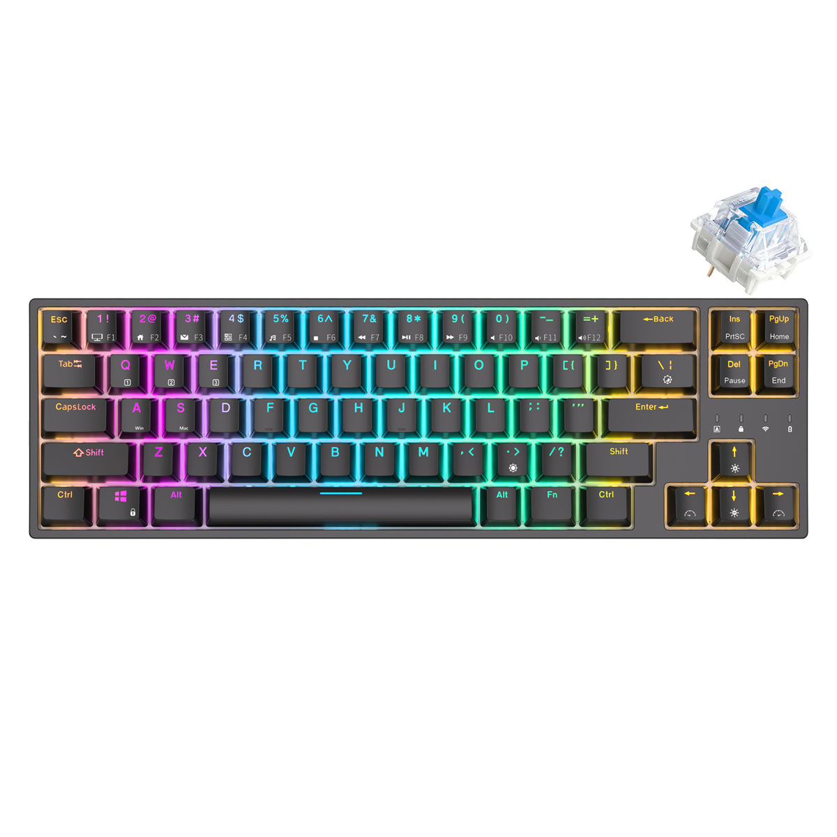 Royal Kludge RK68Plus Rk871 Tri-Mode RGB 68 Keys Hot Swappable Mechanical Keyboard