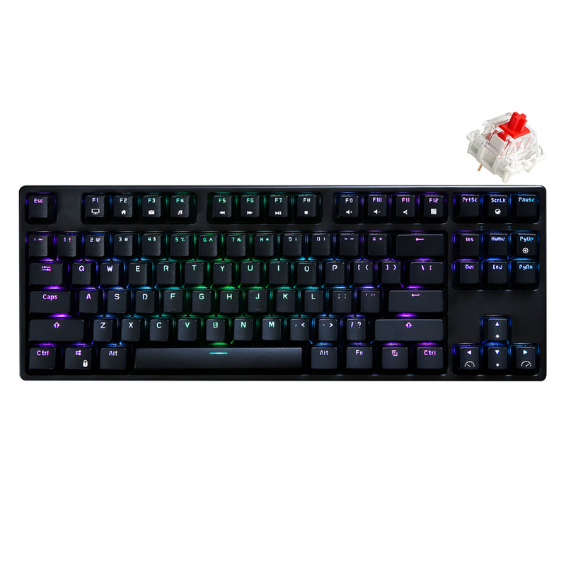 ROYAL KLUDGE RK87 TRI-MODE RGB 87 KEYS HOT SWAPPABLE MECHANICAL KEYBOARD BLACK (RED SWITCH) - DataBlitz