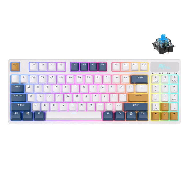 ROYAL KLUDGE RK89 Tri-Mode RGB 89 Keys Hot Swappable Mechanical Keyboard White (Blue Switch) - DataBlitz