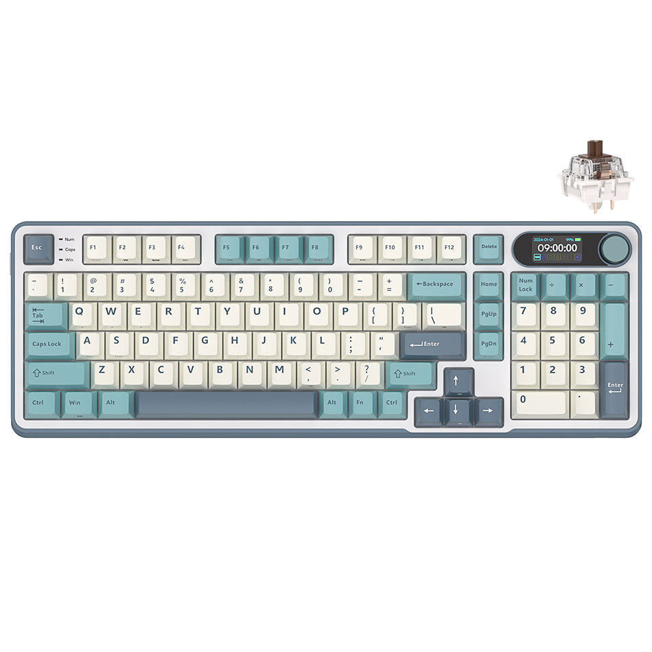 Royal Kludge RK-S98 Tri-Mode RGB 98 Keys Hot Swappable Mechanical Keyboard Light Cloud