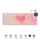 Royal Kludge RK-N99 Tri-Mode RGB 98 Keys Hot Swappable Mechanical Keyboard Pink Melody (Violet Switch, Cream Switch)