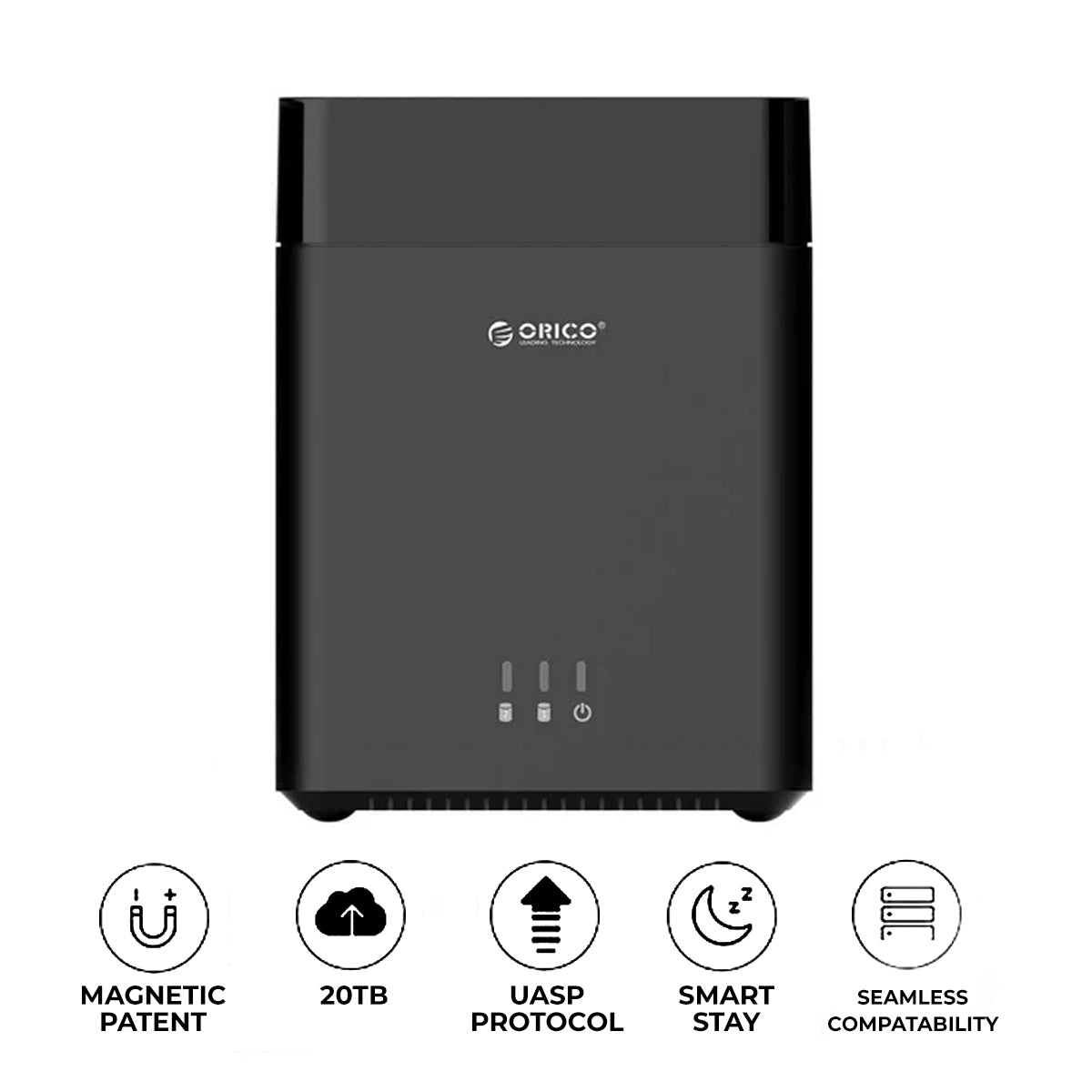 ORICO 2 Bay Magnetic-Type USB 3.0 Desktop External Data Storage Designed For 3.5”  Sata HDD (Black) (DS200U3) - DataBlitz