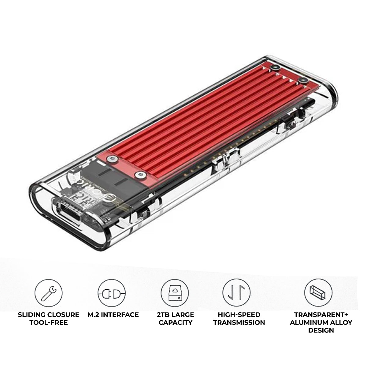 ORICO NVME M.2 SSD Enclosure (Red) (TCM2-C3)