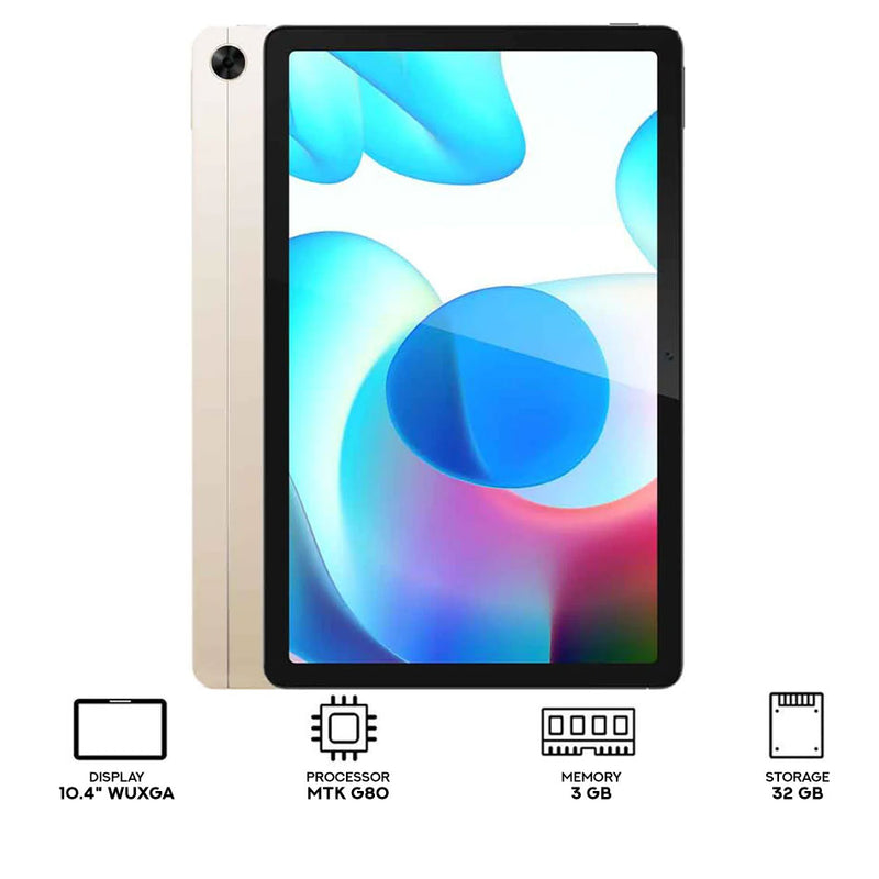 Realme RMP2103 Pad Wifi 3GB+32GB 10.4" WUXGA+ MTK G80 MALI-G52 7100mAH Tablet (Gold)