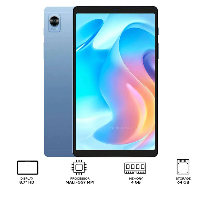 RealMe RMP2105 Pad Mini LTE 4GB+64GB 8.7" HD Unisoc T616 MALI-G57 6400mAH Tablet (Blue)