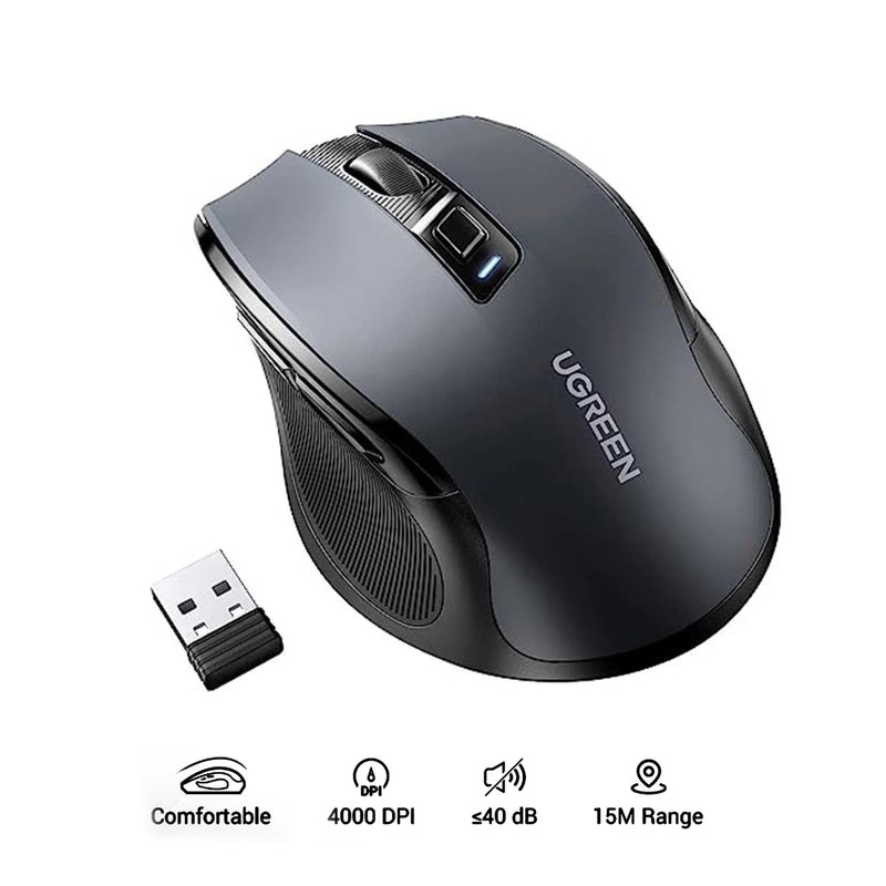 UGreen Ergonomic Wireless Mouse (Black) (MU006/15063)