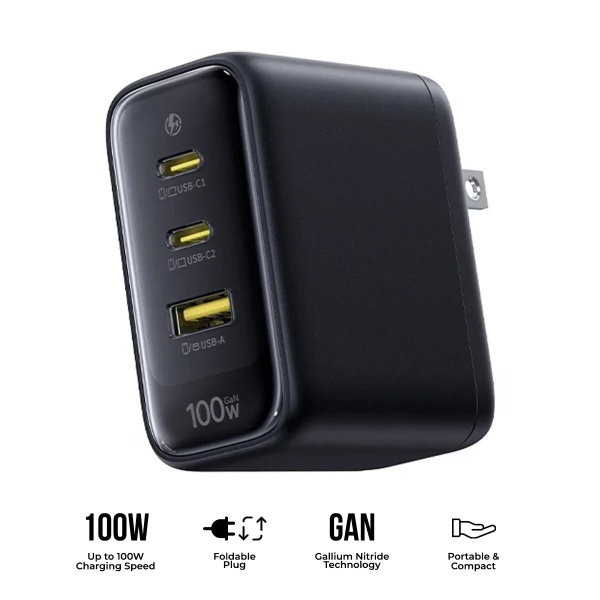 Baseus EnerFill FE22 Fast Charger 2C+U 100W (Cosmic Black) (E0124000)