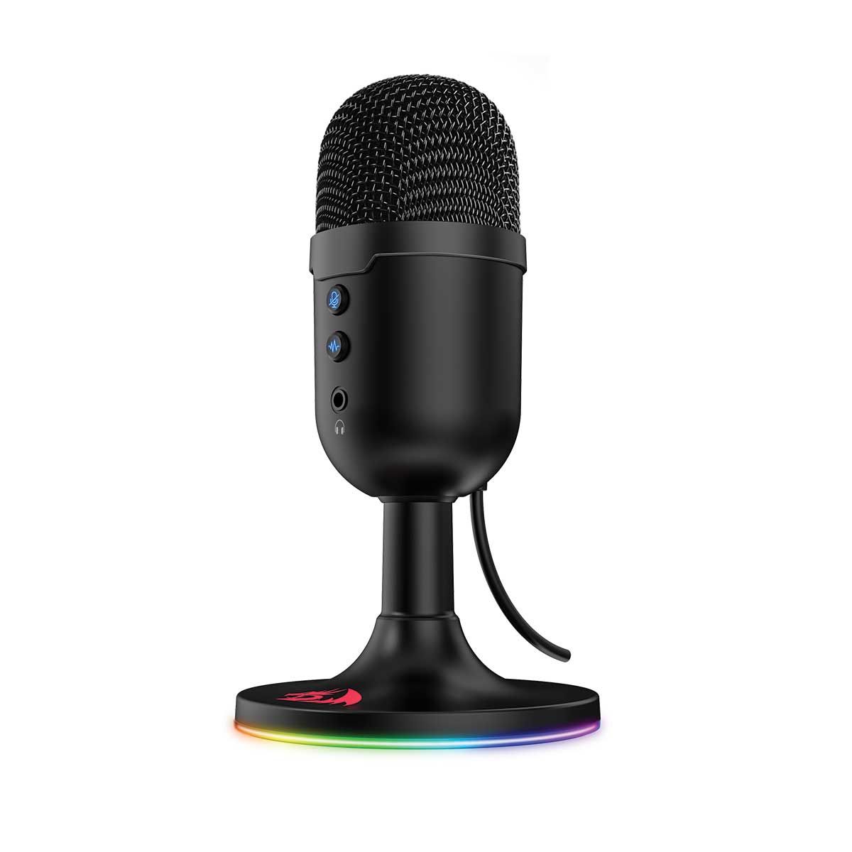 Redragon GM303 Pulsar Black Compact RGB USB Studio Microphone