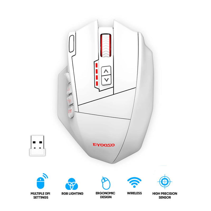 E-Yooso X-33 RGB Wireless Gaming Mouse (White)