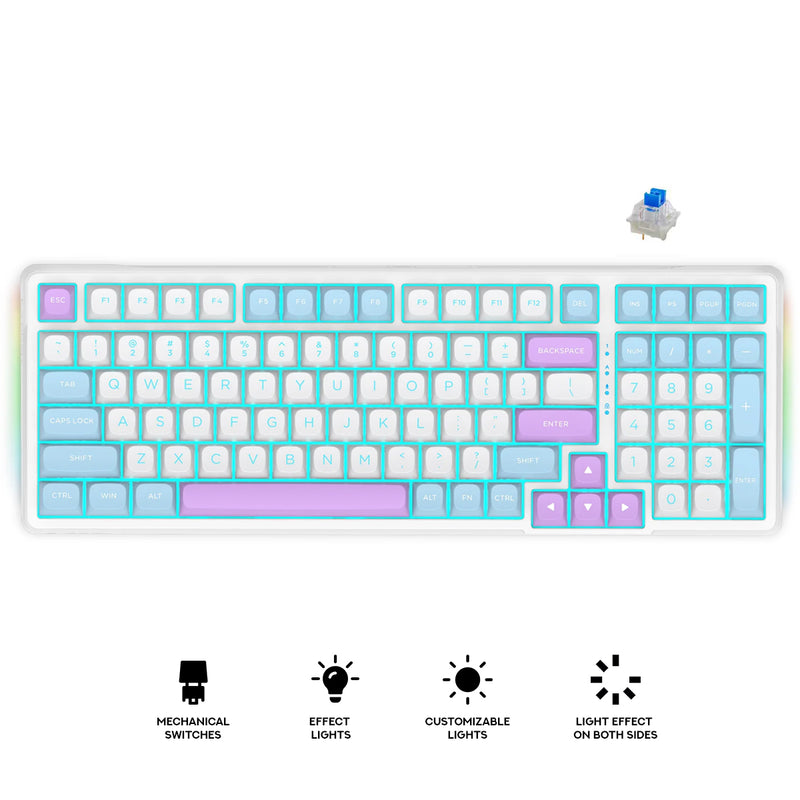 E-Yooso Z-99 RGB 99-Keys Wired Mechanical Keyboard Blue/White/Purple (Blue Switch)