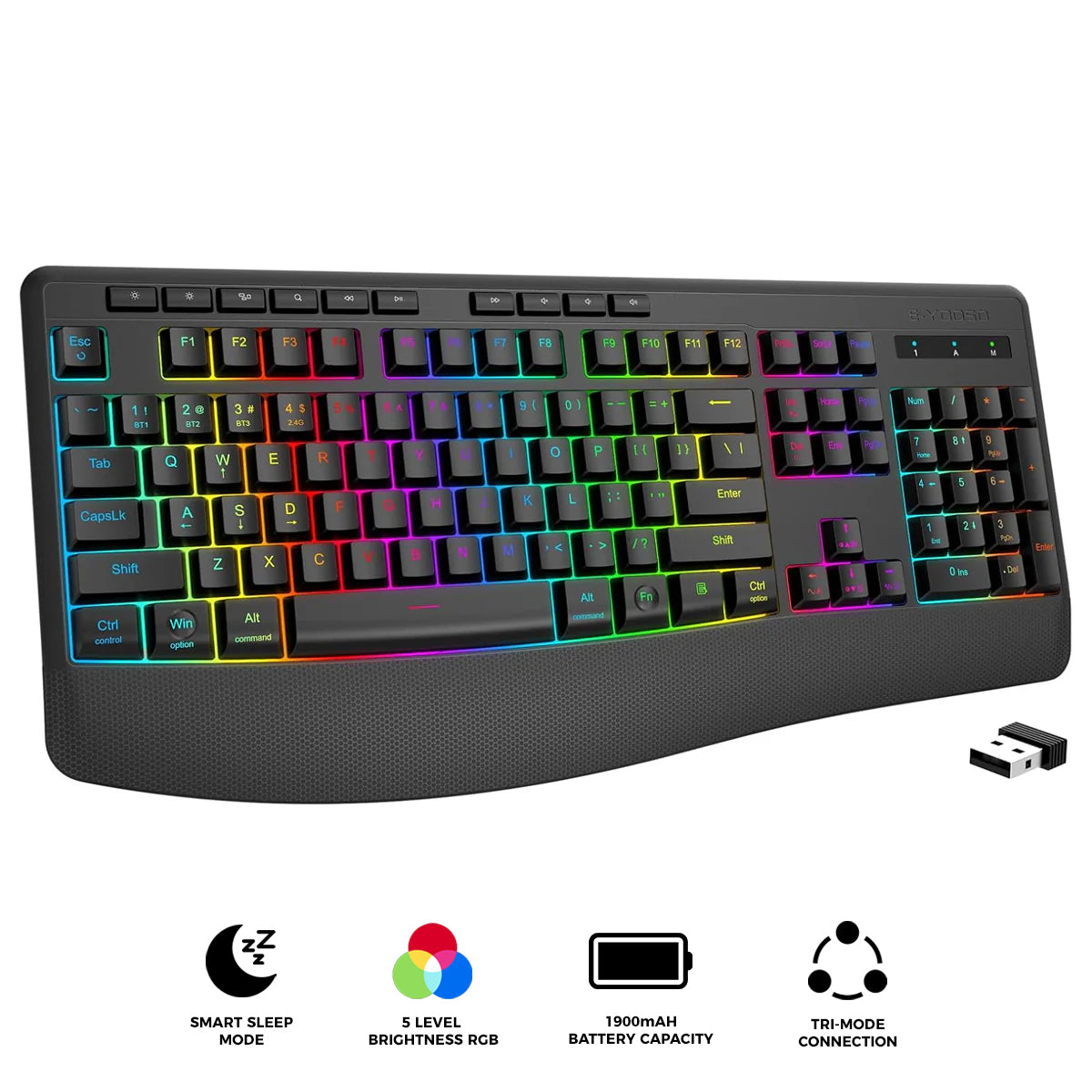 E-Yooso K-787 Tri-Mode RGB 104 Keys Keyboard (Black)
