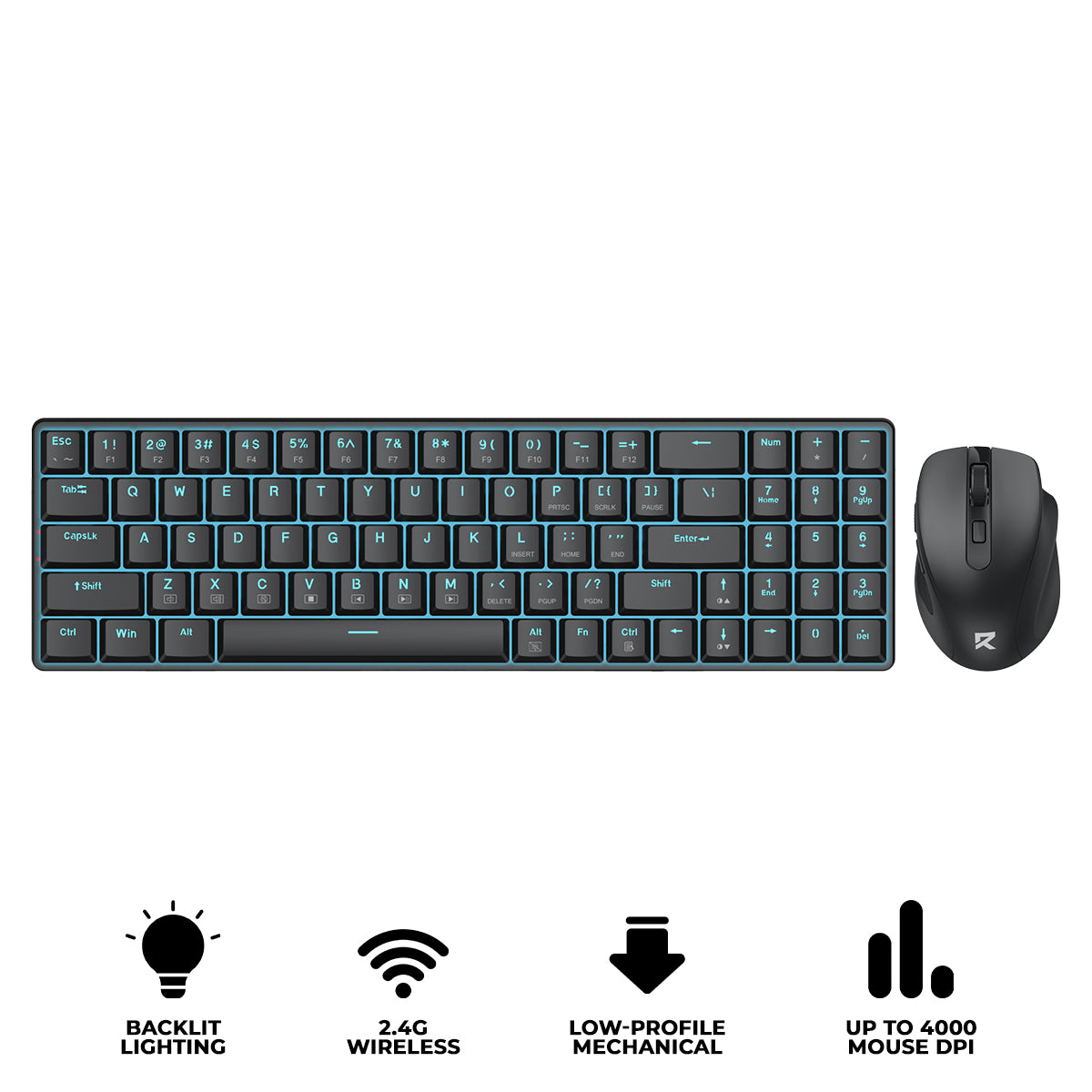 Redragon BS-8773 2.4G Wireless Mechanical Keyboard & Mouse Bundle (Black)