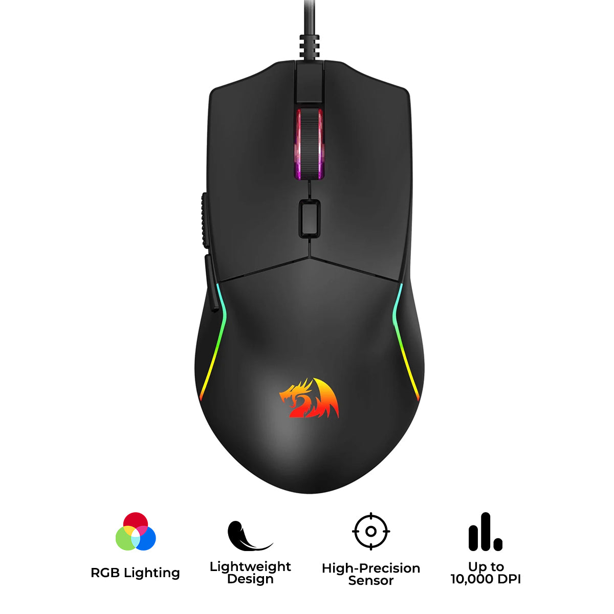 Redragon M730 Naga RGB Wired Gaming Mouse (Black)